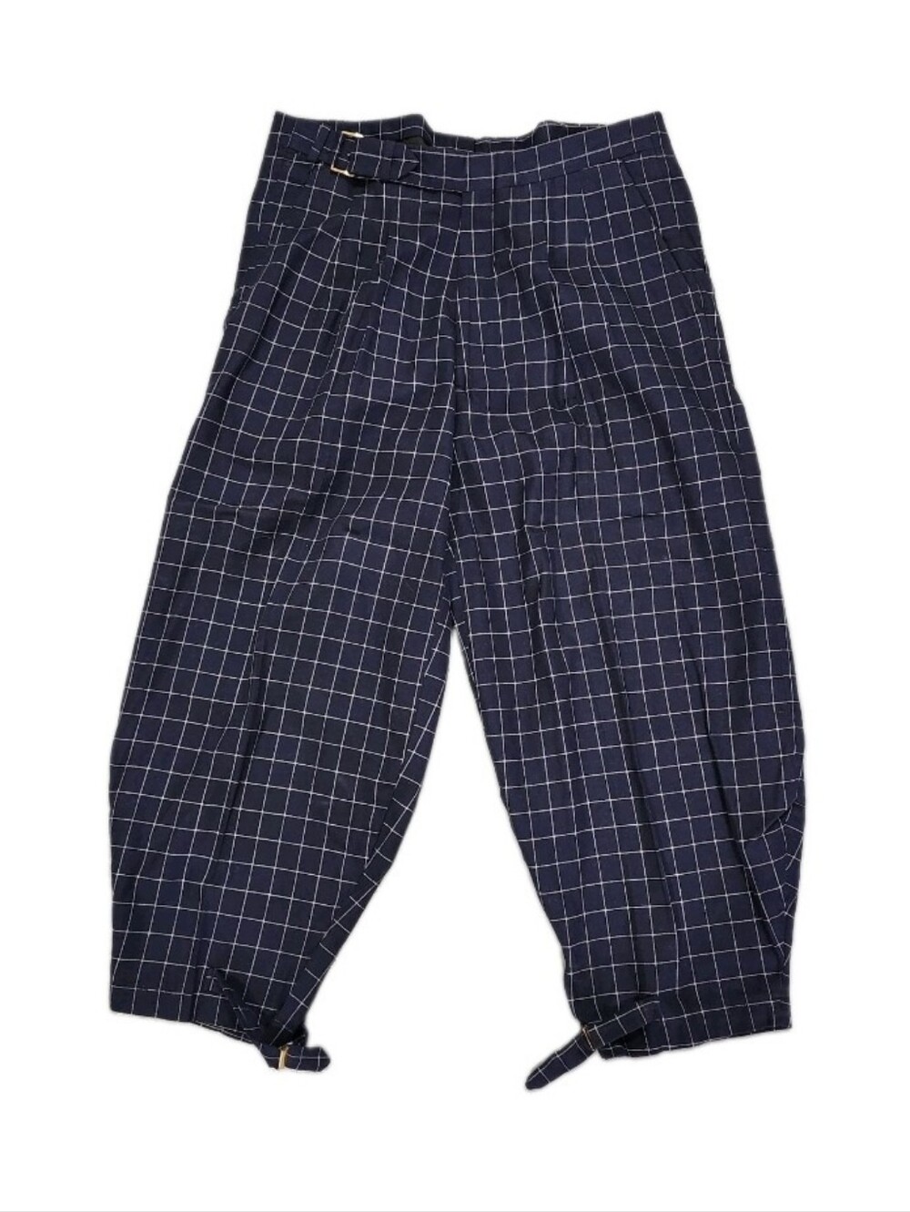 Payne Stewart Golf Knickers Pants Windowpane Squares Plaid Navy White Size 36 US